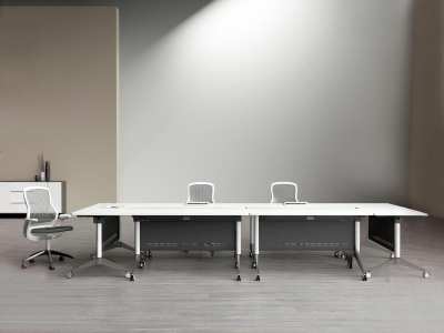 现代办公培训桌椅3D模型下载